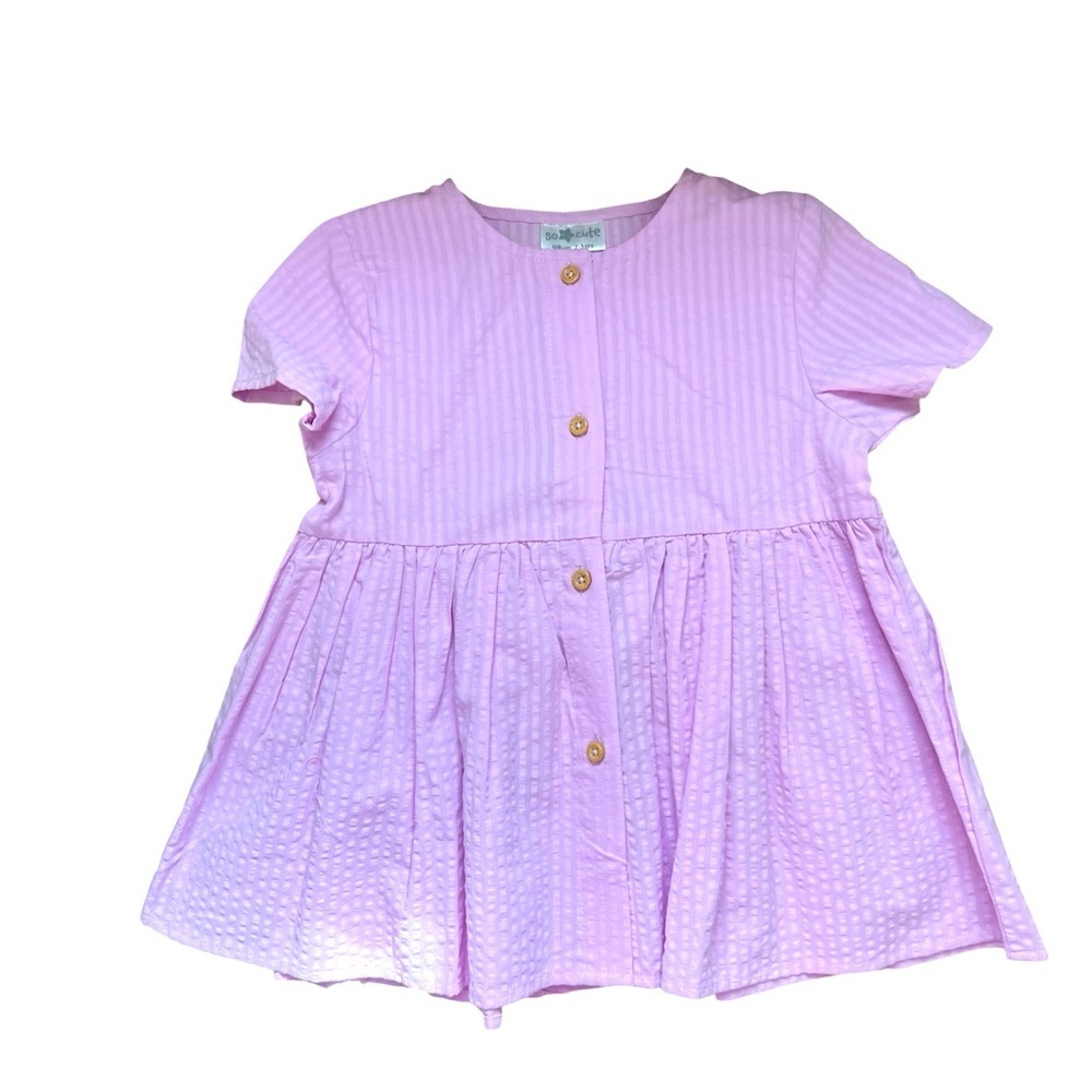 So Cute Girls Toddler Sz 2T-3T Pink Button-Up Dress NWOT